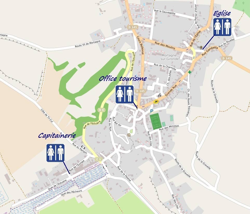Emplacement des toilettes publiques
